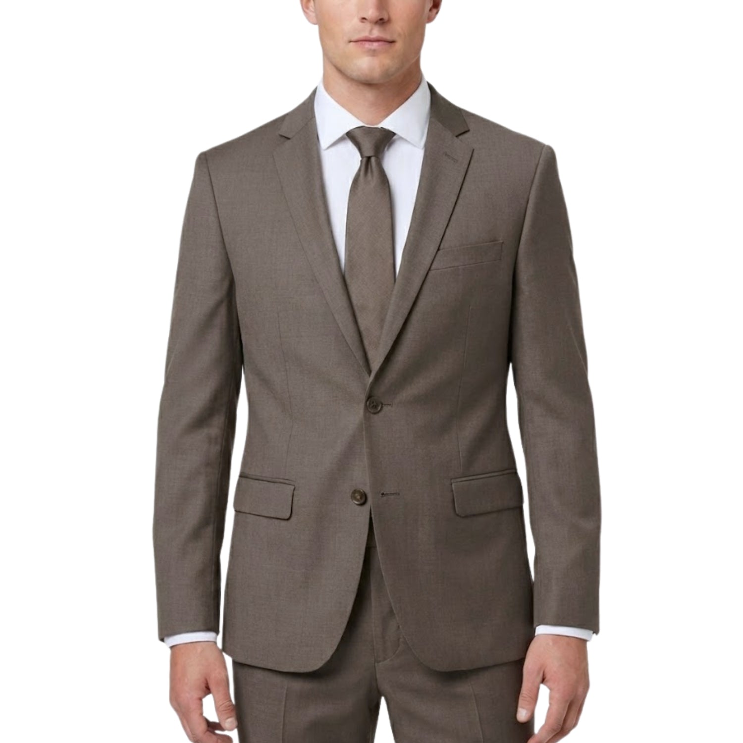 0905-11 Brown Sharkskin Slim Fit Suit