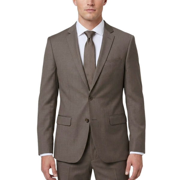 0905-11 Brown Sharkskin Slim Fit Suit