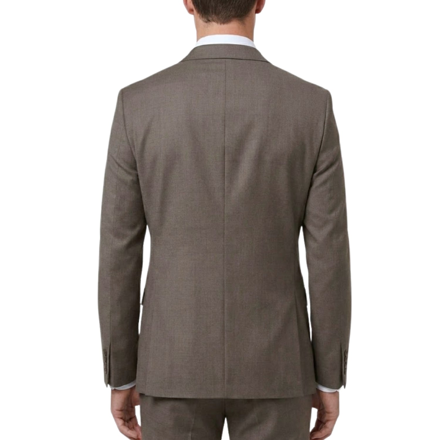 0905-11 Brown Sharkskin Slim Fit Suit