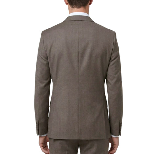 0905-11 Brown Sharkskin Slim Fit Suit
