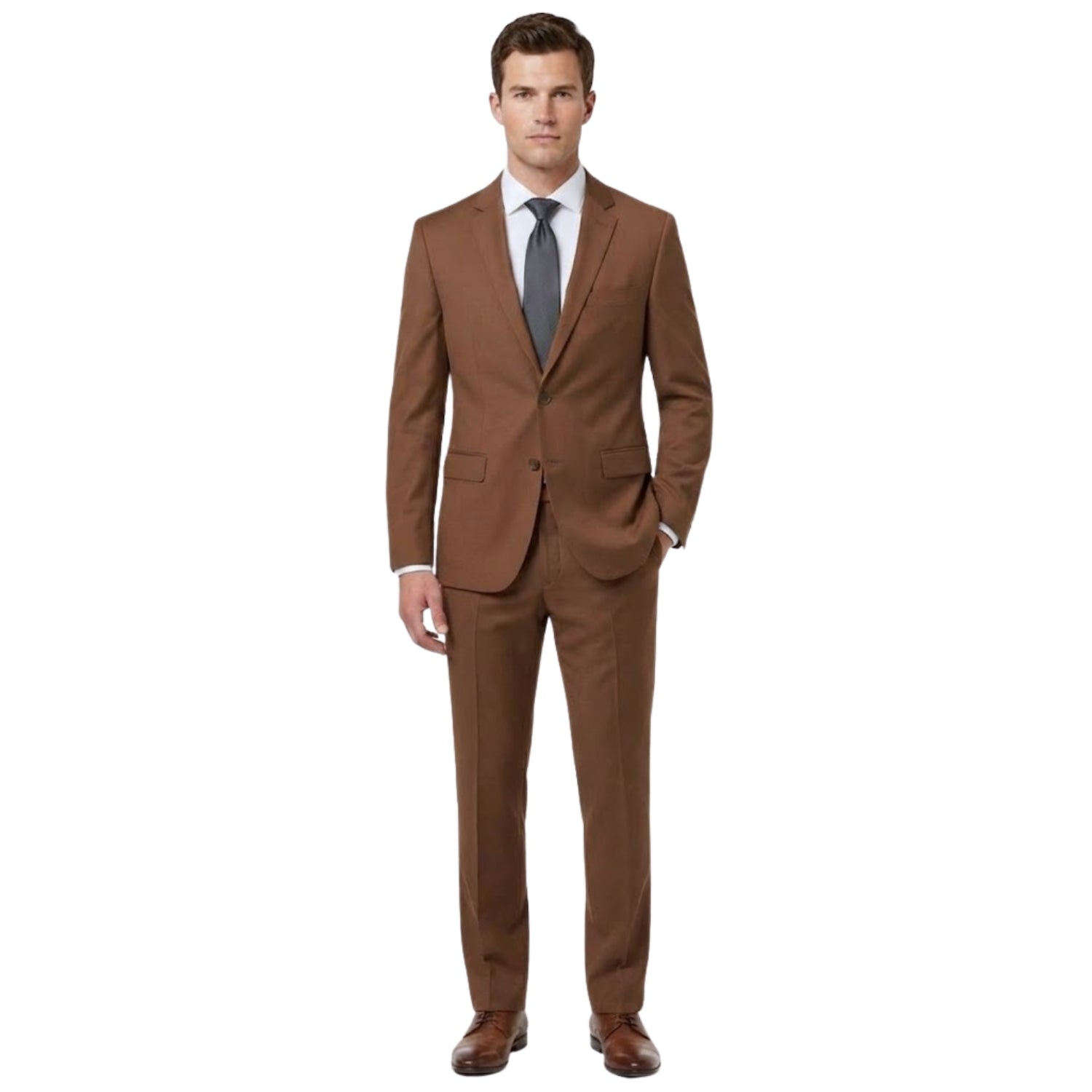 0905-1A Rust Sharkskin Slim Fit Suit
