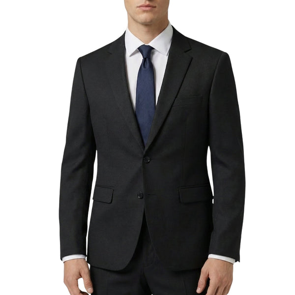0905-17 Black Sharkskin Modern Fit Suit