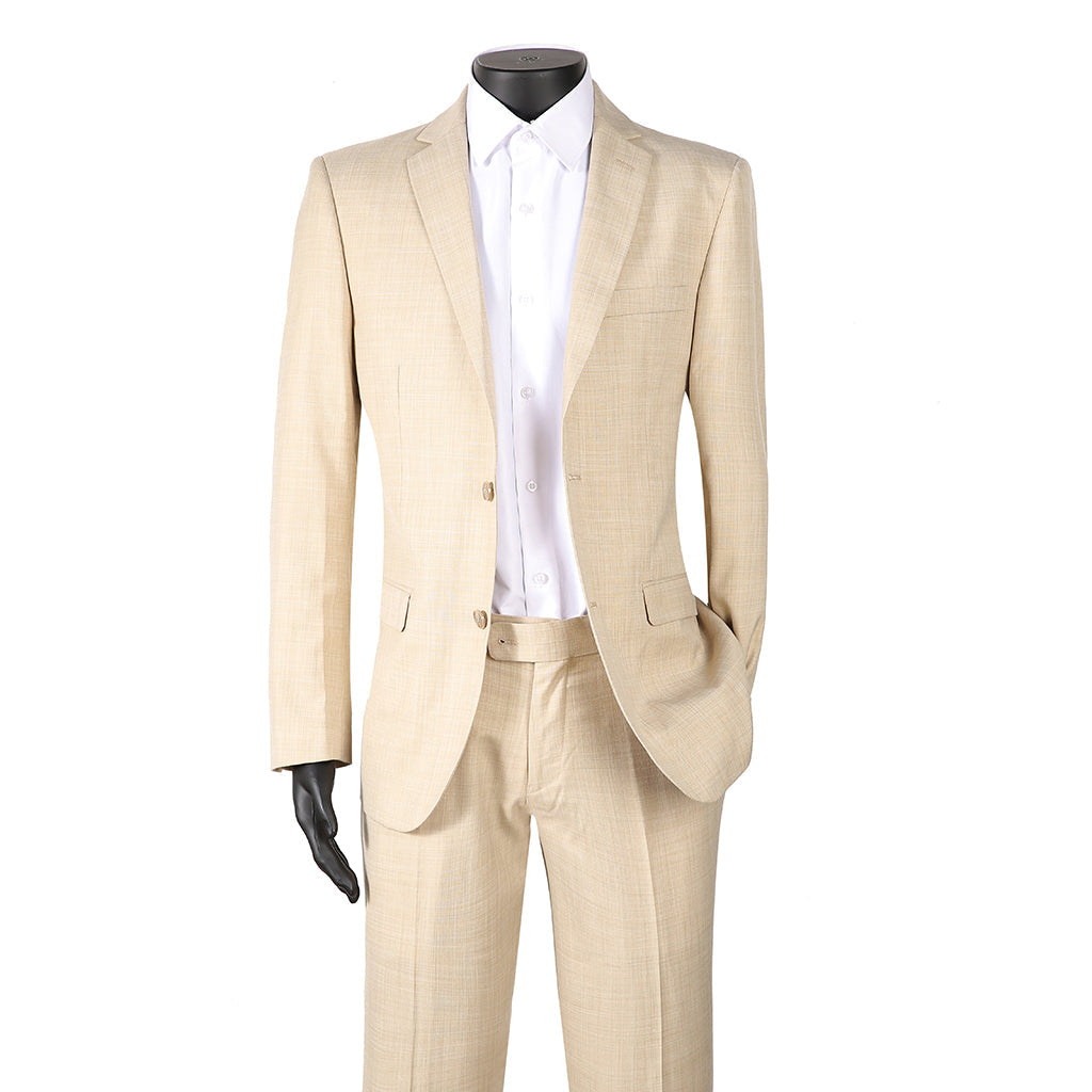 Sharkskin 2 Button Notch Lapel Slim Fit Suit