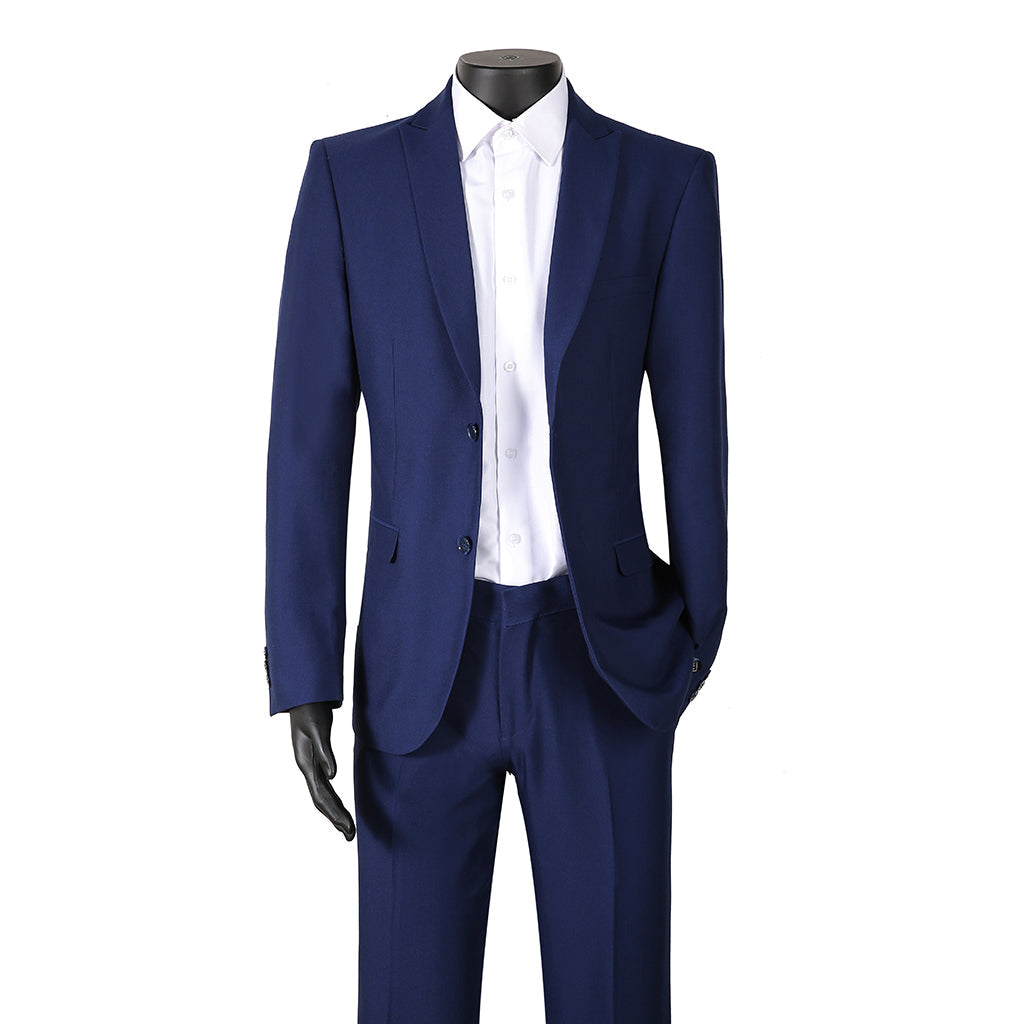 2 Button Slim Fit Peak Lapel Stretch Suit