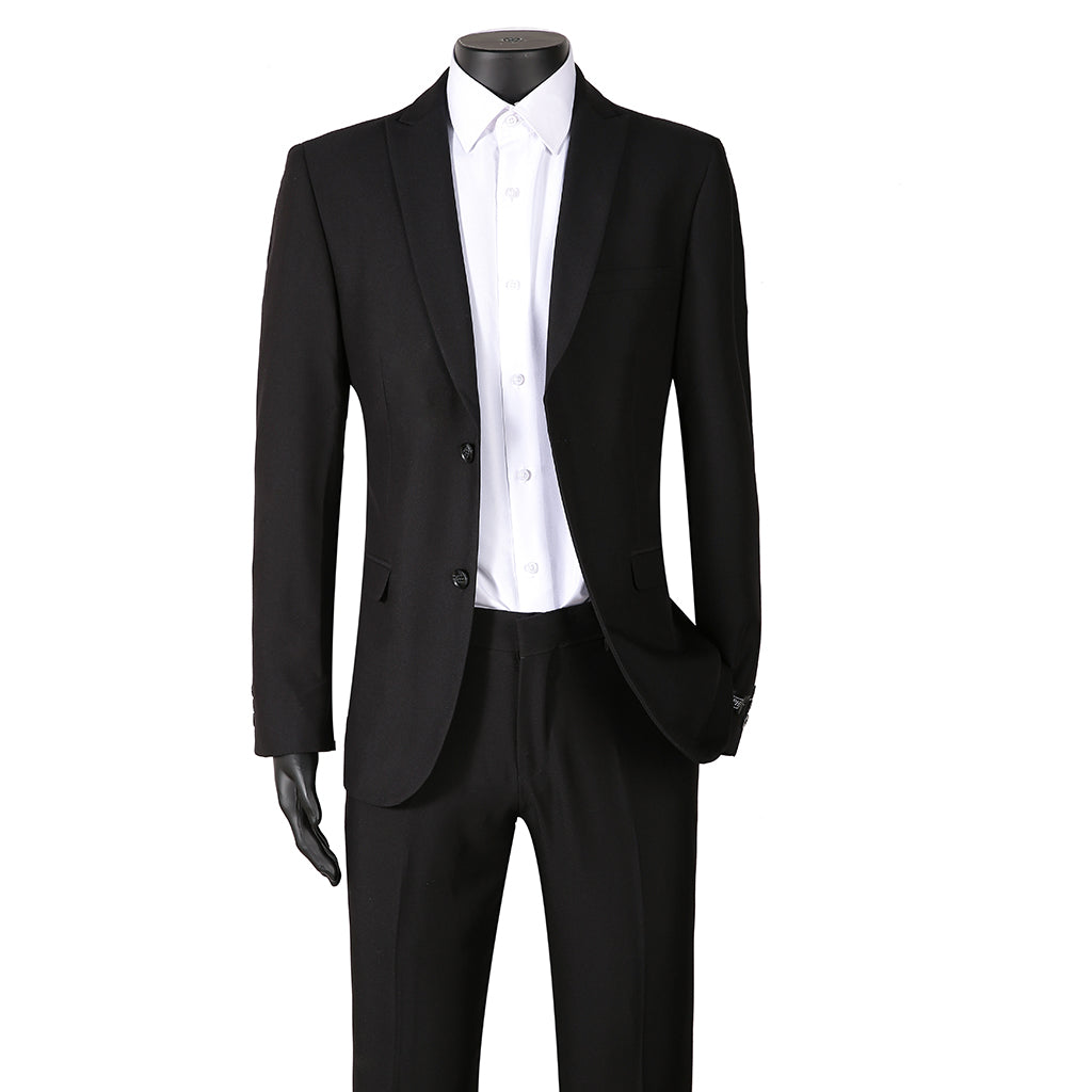 2 Button Slim Fit Peak Lapel Stretch Suit