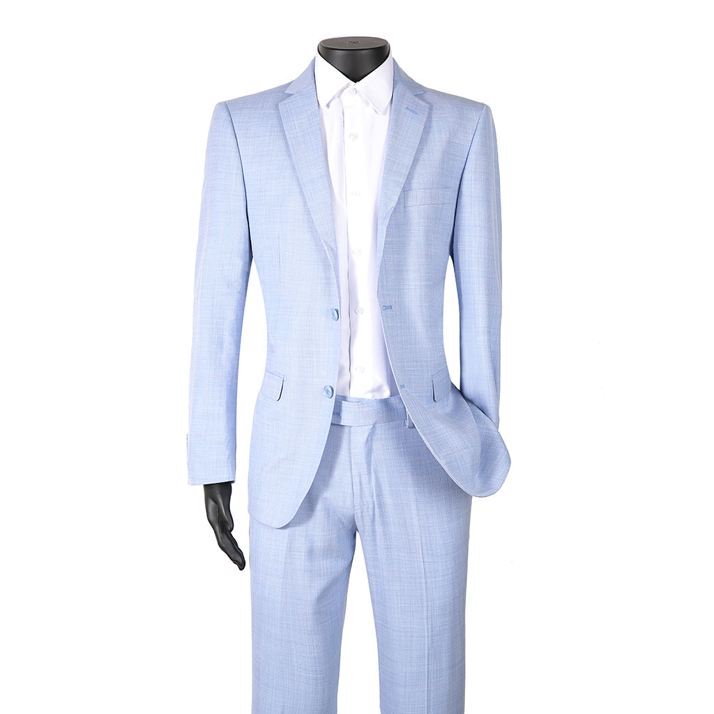 Sharkskin 2 Button Notch Lapel Slim Fit Suit