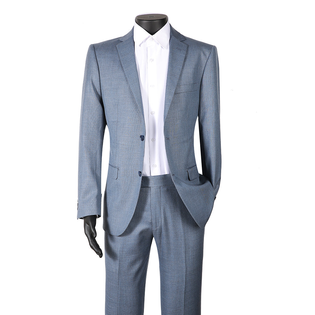 Sharkskin 2 Button Notch Lapel Slim Fit Suit
