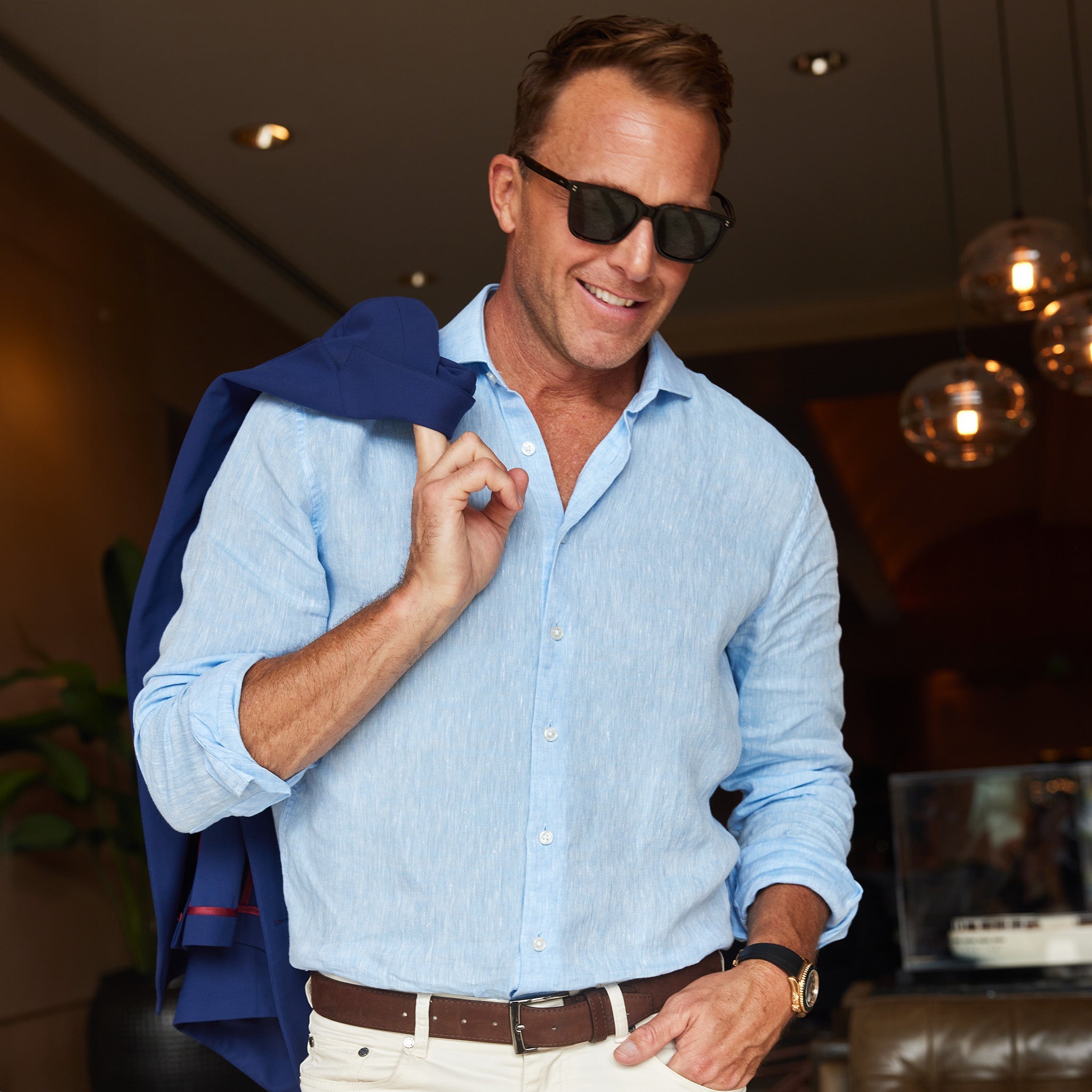Saint-Tropez Linen Shirt Light Blue