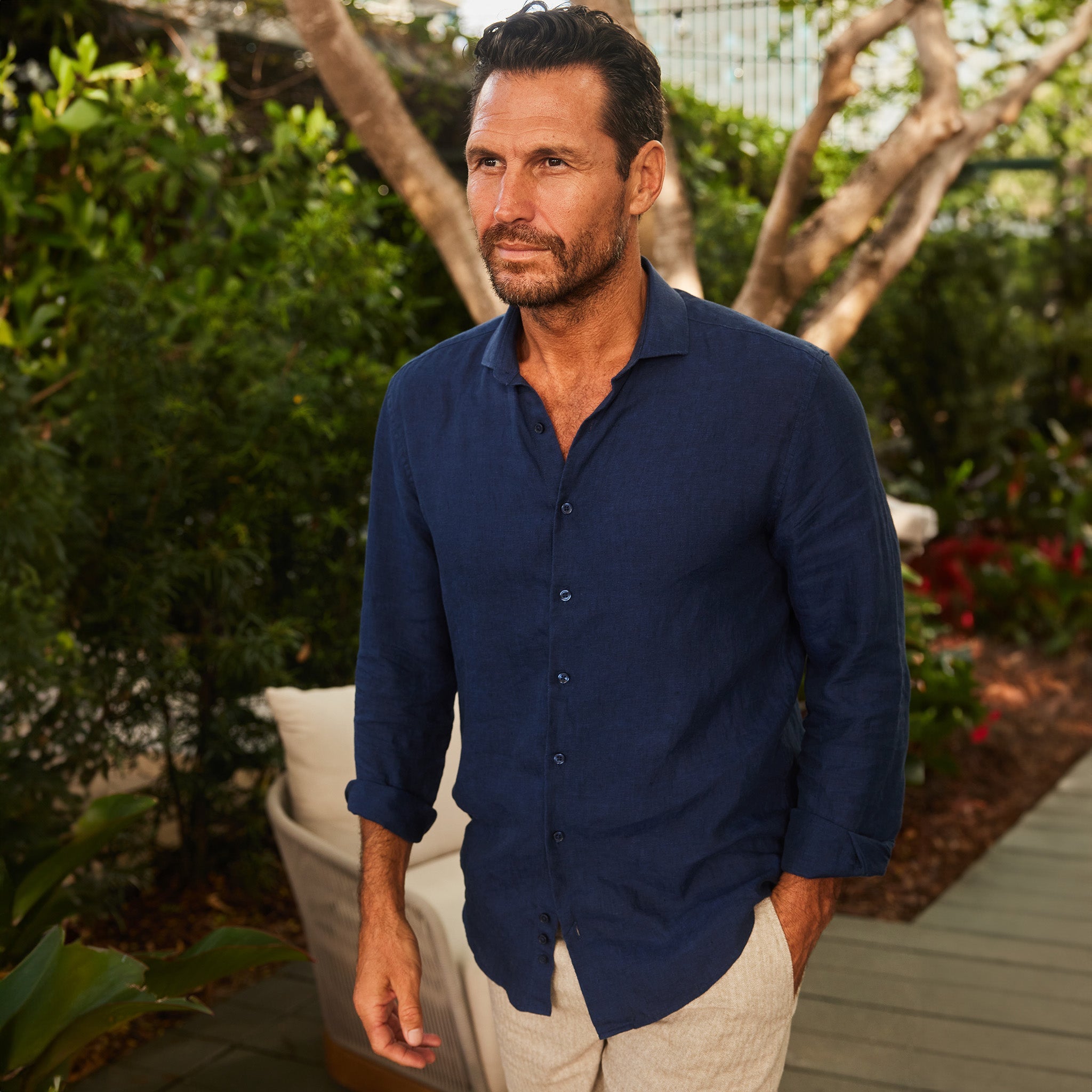 Saint-Tropez Linen Shirt Navy