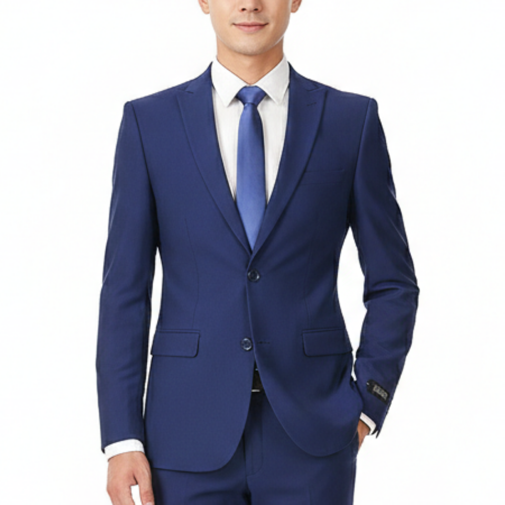 2 Button Slim Fit Peak Lapel Stretch Suit