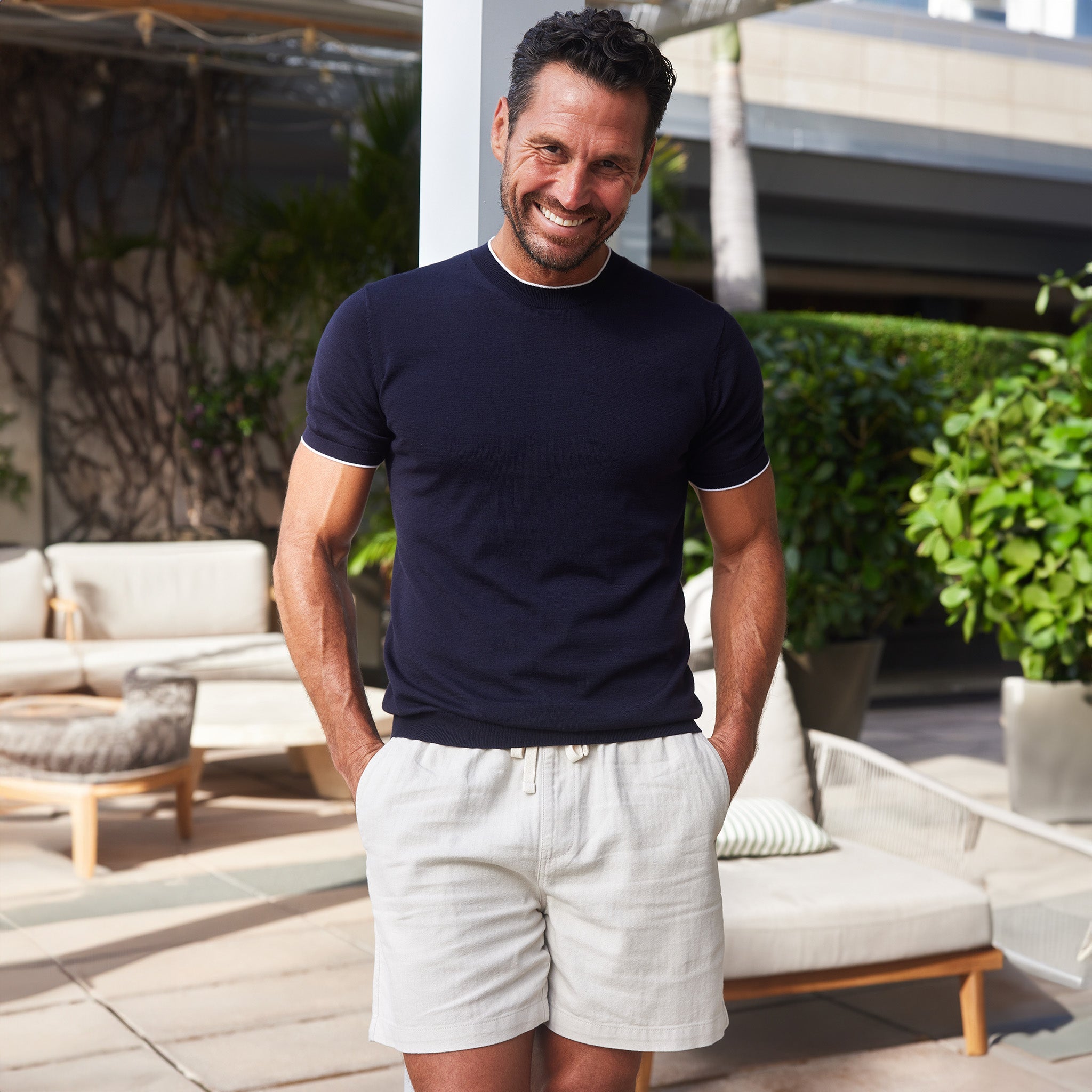 Como Linen Shorts White
