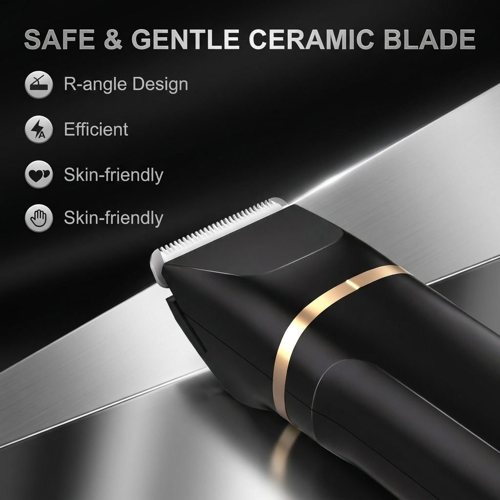 Safe and gentle ceramic blade close-up