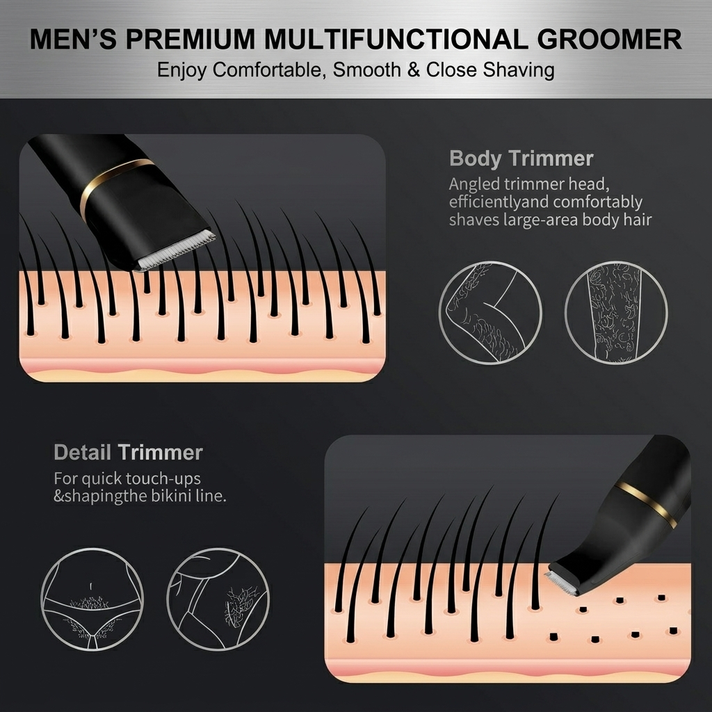 Multifunctional groomer — body and detail trimmer